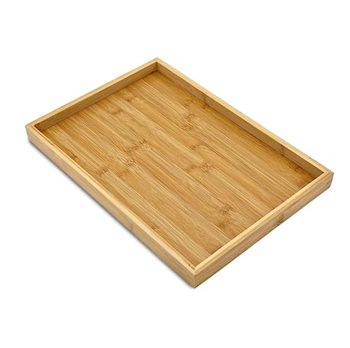 Natural Bamboo Serving Tray Platter 15.75 x 11 Rectangular, Bamboo - color: Bamboo, size: 15.8" x 11" x 1.2"