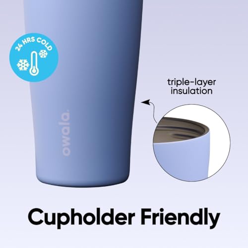 Owala FreeSip Tumbler Insulated Stainless Steel Water Bottle with Built-in Straw and Side Handle, For Travel, Work, School, and Sports, 40oz, BPA Free, Leak Proof, Out of the Blue - color: Out of the Blue, size: 40 Ounces
