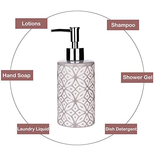 Groovy Bathroom Accessories Set - Complete Bath Accessory Sets Includes Soap Dispenser, Toothbrush Holder, Tumbler, Soap Dish, - color: Grey