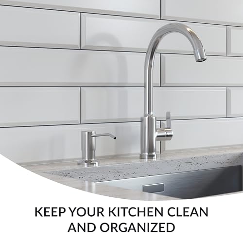 Soap Dispenser for Kitchen Sink,Chrome Stainless Steel Countertop Dish Sink Soap Dispenser Pump with 47 '' Extension Tube kit - color: Chrome