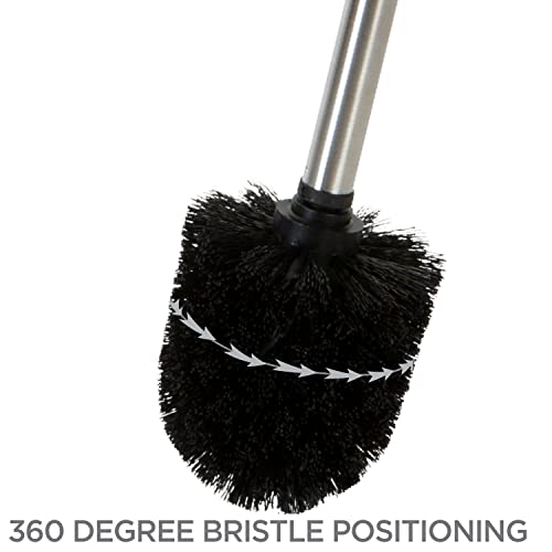 Bath Bliss Toilet Brush and Holder | Self Closing Lid | 360 Degree Brush Head | Bathroom Cleaning | Compact Size | Storage and Organization | Terrazzo White - color: Terrazzo White, size: 1 Pack