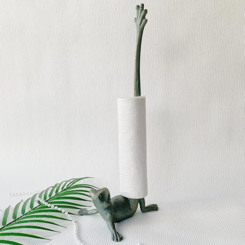 Frog-Shaped Paper Towel Holder, Free-Standing Toilet Paper Holder, Decorative Dachshund Statue for Home Decoration - color: Frog(green)