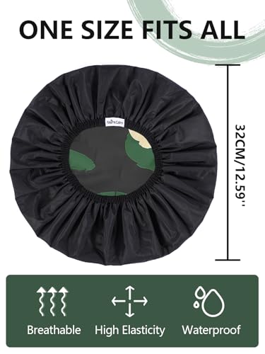 Years calm Shower Cap for Men, Waterproof Reusable Hair Cap with Dual-Layer Design, Reversible Double-Sided Use, Stretchable Elastic Band, Comfortable Fit for Shower, Gym, Hair Care & Travel - color: Green and black