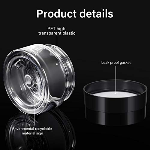 Patelai 4 Pieces Round Wide-mouth Leak Proof Plastic Container Jars with Lids for Travel Storage Makeup Beauty Products Face Creams Oils Salves Ointments DIY Making(4 Ounce,Black) - color: Black, size: 4 Ounce