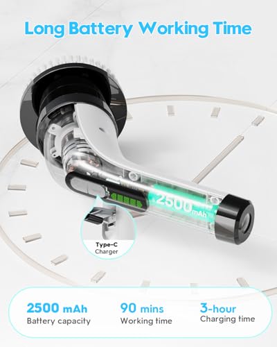 Highyes Electric Spin Scrubber for Cleaning Bathroom: Cordless Power Shower Scrubber - Electric Cleaning Brush for Tile Tub