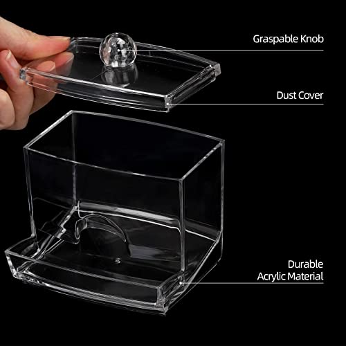 Tbestmax 10oz Qtip Holder Dispenser Big Clear Bathroom Organizer Accessories Decor for Storage-Qtips Cotton Ball Holder Apothecary Jars, Cotton Swabs, Floss Container - color: 1Pc-Clear