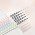 GAOY 5Pcs Nail Art Liner Brushes, Professional Painting Art Pen Set, Nail Design Tools for French Liner, Thin Details and Fine Drawing - color: 5Pcs Clear Nail Liner Brushes