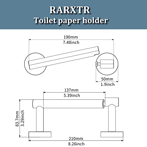 RARXTR Brushed 2 Pack Toilet Paper Holder SUS304 Stainless Steel Double Post Pivoting Toilet Paper Roll Holder Wall Mounted Toilet Tissue Holder for Commercial Bathroom RV - color: Brushed Nickel, size: Wall Mount 2 Pack