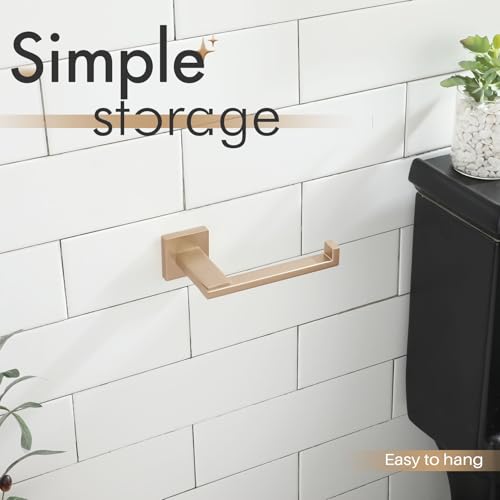 KOKOSIRI Toilet Paper Holders Champagne Bronze Bathroom Tissue Roll Holder for Mega Rolls Organization and Storage, Stainless Steel Wall Mount B2006CPG - color: Champagne Bronze