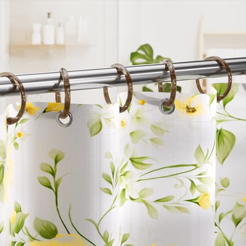 Amazer Plastic Shower Curtain Rings, 24 Pcs Shower Curtain Hooks, O Shape Amber Brown Shower Curtain Hooks Rings, Easy to Snap Closure, Shower Hooks for Shower Curtain and Liner Bathroom - color: Amber Brown, size: 24 Pack