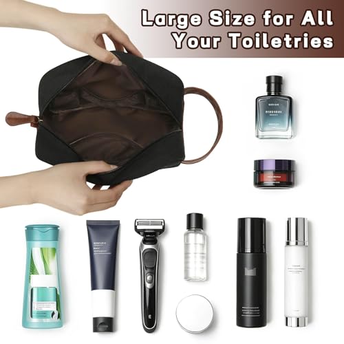 Personalized Toiletry Bag for Men - Initial Custom Travel Dopp Kit, Waterproof Shaving Bag with Large Capacity for Travel Essentials, Birthday Gifts for Him Dad Husband Boyfriend (D) - style: D