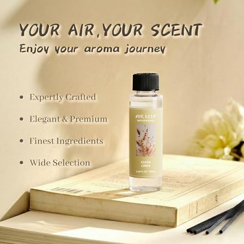 Airkeep Reed Diffuser Oil Refill/Clean Linen/3.38 oz/1 Pack/Air Freshener & Aromatherapy Essential Oil Blend for Home Fragrance – Scented Refill Oil for Bathroom, Bedroom & Home Decor - size: Refill/3.38Ounce/1pack
