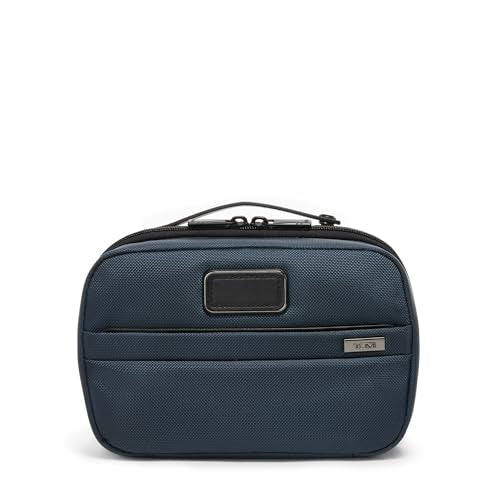 TUMI - Alpha Split Travel Kit - Compact Toiletry Bag for Men & Women - Features Removable Leather Handle & Clear Windows - Navy - color: NAVY