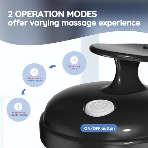 Electric Handheld Hair Massager, Cordless Hair Scalp Massager Portable Head Scratching Massager with 2 Modes Vibration Comb for Hair Growth, Deep Cleansing and Stress Relaxation - color: Black