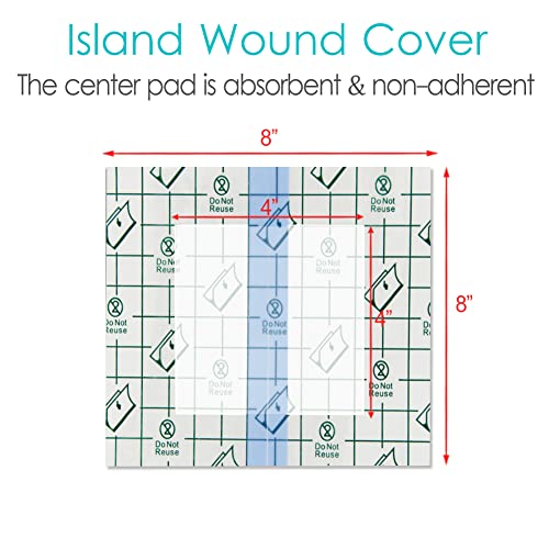 Hola Health 25 Pcs Waterproof Ostomy Shower Cover 8"x8" Stoma Bath Protector Shield Dressing Bandage for Colostomy Supply Pouch Guard Accessory - size: 8x8 inch (Pack of 25)