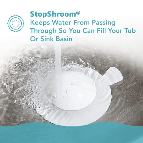 StopShroom The Ultimate Universal Drain Stopper Plug for Bathtub, Bathroom, and Kitchen Sink Drains (White) - color: White