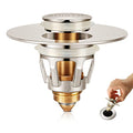 QYHNYJF Bathroom Sink Stoppers Brushed Nickel – Pop Up Drain Stopper & Strainer, 2-in-1 Universal Sink Stopper for 1.1" to 1.5" Bathroom Sink Drain Pipes, Brushed Nickel Finish - color: Brushed Nickel
