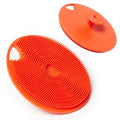 Boie USA Body Scrubber with Handle - Hygienic, Exfoliating Loofah Alternative - Feels Like Silicone Scrubber Gentle on Sensitive Skin, Hypoallergenic, BPA & Latex-Free, Made in the USA (Orange) - color: Orange