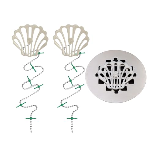 DrainWig Shower Drain Hair Catcher – Disposable Bathroom Hair Trap, Easy to Install in Shower Drain Cover, Helps Prevent Clogs – As Seen on Shark Tank - Bathroom Accessories - Shell (2-Pack) - color: White Ocean, size: 2 Count