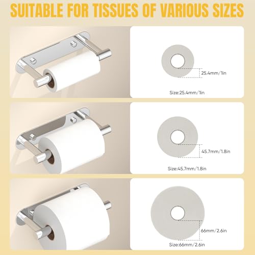BESy Adhesive or Screw Toilet Paper Holder Wall Mount Rustproof Modern Roll Holder Flexible Pivoting Adjustable Tissue Handle with Self Adhesive or Mounted with Screws Stainless Steel Polished Chrome - color: Polished Chrome