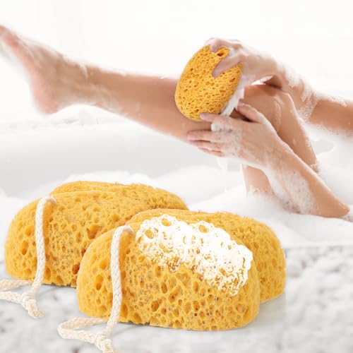 2Pcs Bath Sponge, 5.3 inch Curvy Exfoliating Foam Loofah, Large Shower Pouf Face Puff for Women, Men, Teenager Body Cleansing Supplies Sensitive Dry Skin - style: Classic