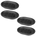 Topsky Soap Dish for Shower, 4pcs Dishes with Drip Tray, Bar Holder with Drain for Kitchen Sink, Keeps Soap Dry, Black - color: Black 4pcs