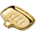 Multi-Color Ceramic Soap Dish for Kitchen or Bathroom, Easy to Clean, Self Draining Soap Holder, Keeps Soap Dry (Gold) - color: Gold