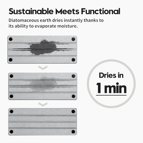 Razborci Fast Stone Drying Tray Diatomite Sponge Holder Mat, Kitchen Sink Organizer Sink Caddy, Kitchen & Bathroom Counter Makeup Vanity Dispenser Toothbrush Bottle Soap Dish Rack,Light Gray, 10" x 4" - color: 1. Gray, size: 10" x 4" x 1"