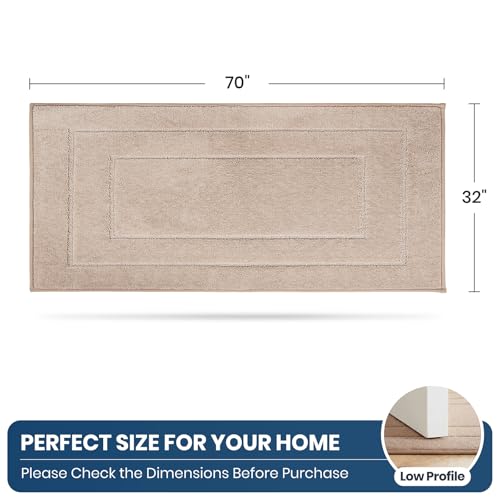 PURRUGS Machine Washable Kitchen Runner Rug 32" x 70", Non-Slip/Skid Hallway Runner Rug, Super Absorbent Soft Area Rug for Kitchen, Hallway & Laundry, Rolled Packaging, Beige - color: Beige, size: 32" X 70"
