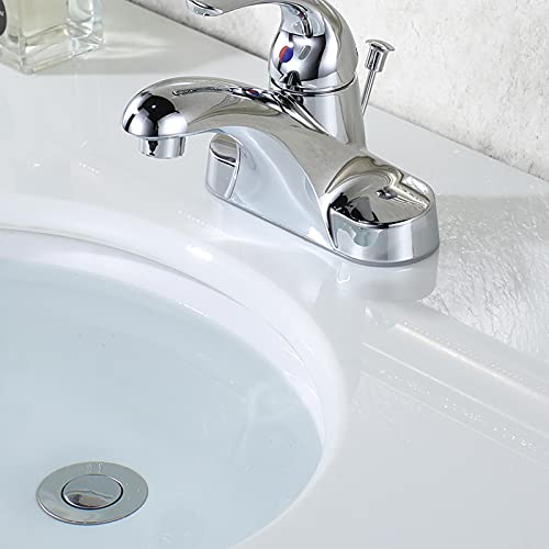 Bathroom Sink Drain with Lift Rod, ARCORA Sink Drain with Overflow, Chrome Drain Stopper for Vessel Sink - color: Chrome-1 Pack, style: Lift Rod With Overflow