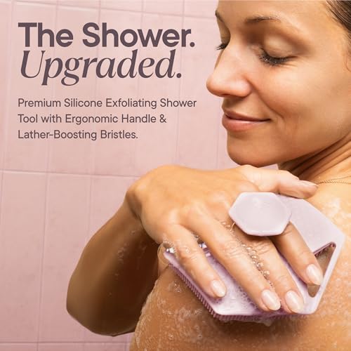 TOOLETRIES Silicone Body Scrubber 2.0, Loofah Alternative - Blossom | Gentle exfoliating shower scrubber that's quick drying, hygienic and longer lasting than traditional loofahs. - color: Blossom