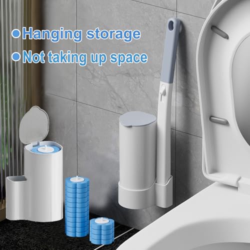 2 Pack Disposable Toilet Brush and Holder Set,Extended Handle with 48 Cleaner Refills Toilet Brush for Toilet Bowl Cleaners,Bathroom Cleaning, Bathtub - Blue (Ocean Fresh Scent) - size: 2 set+48 refills-Blue