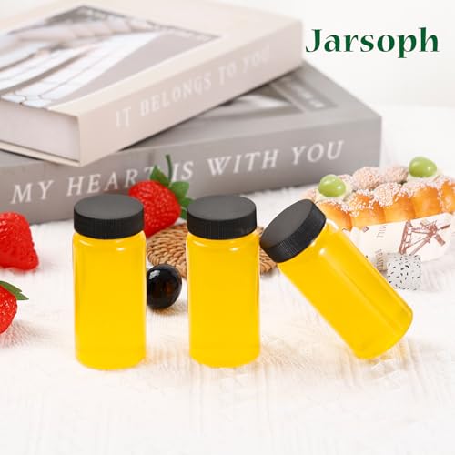 Jarsoph 2oz 60ml 8 Pcs Clear Glass Bottle with Lids, Wellness, Juice, Mini | Leakproof Mini Travel Bottles, Decorative Bottles Set for Spices - size: 2OZ 8PCS