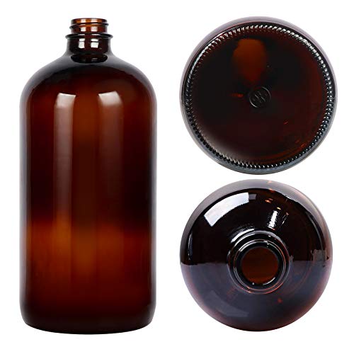STARSIDE 2 Pack - 1 Liter 32 oz Amber Glass Boston Round Bottles with Air Tight Seal Phenolic Poly Cone Caps. Perfect Glass Containers for Secondary Fermentation,Storing Kombucha,Brewing and Juicing - size: L-32OZ-2pack