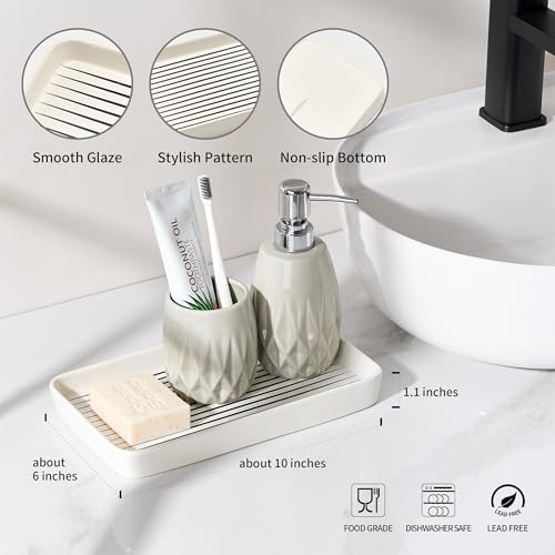 Bathroom Vanity Tray for Countertop,2PC Rectangle Striped Tray,Decorative Bathroom Organizer for Scrubber, Lotion Bottles, Perfume, Jewelry, Candle, Key Trinket Ring(Large,White) - color: White Color With Black Stripes-2 Pcs Large