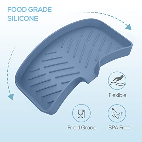 Silicone Sink Tray, Self-Draining Kitchen Soap Tray, Premium Silicone Soap Holder for Bathroom, Kitchen Counter Sink Caddy Organizer - color: Trcb