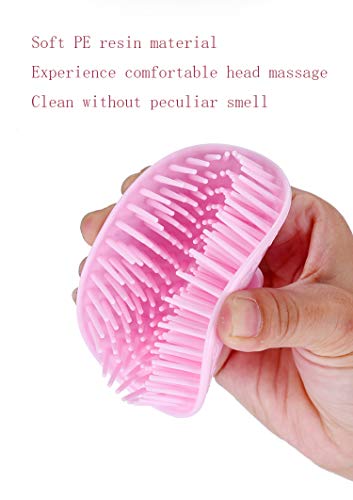 Aroveea Hair Scalp Brush Dandruff Cleaning Brush Shower Scalp Shampoo Brush Scalp Massager Pack of 4(Blue and Pink) - color: Blue