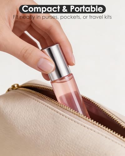 Worldgsb 12 Pack Essential Oil Roller Bottles, 10ml Refillable Glass Roller Bottles with Stainless Steel Roller Balls and Caps for Travel, Perfume and Lip Gloss Rose Gold - color: Rose Gold, style: 12 Pack