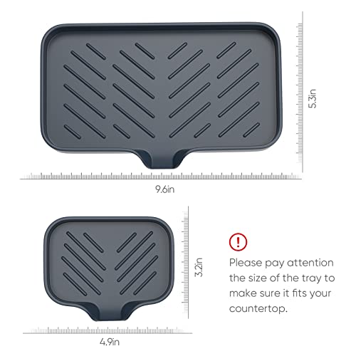 Kitchen Soap Tray,Kitchen Sink Tray Sponge Tray Kitchen Sponge Holder Self Draining Premium Silicone Soap Holder for Bathroom Kitchen Counter Sink Caddy Organizer for Dish Soap Bottle,Soap Dispenser - color: Trbk