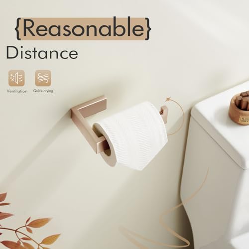 KOKOSIRI Toilet Paper Holder Wall Mount Tissue Paper Dispenser for Kitchen Bathroom Washroom Toilet Roll Holder Champagne Bronze Stainless Steel B2009CPG - color: Champagne Bronze