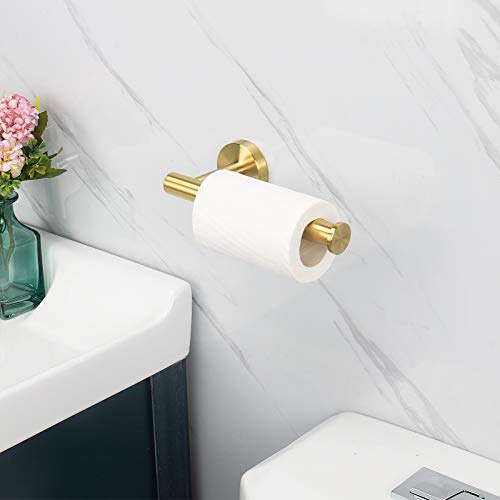 NearMoon Bathroom Toilet Paper Holder, Premium SUS304 Stainless Steel Rustproof Wall Mounted Toilet Roll Holder for Bathroom, Kitchen (1 Pack, Brushed Gold) - color: Brushed Gold