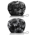 2 PCS Shower Cap Reusable Waterproof Double Layers Hair Caps Shower Bath Adjustable Elastic Hat for Women Girls Cute Aesthetic-Bat Sunflower - color: AI12-Bat Sunflower