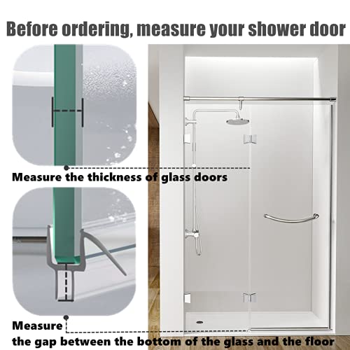 2-Pack Ultra Clear Shower Door Bottom Seal (1/4'' X 39'', Polycarbonate) Frameless Glass Shower Door Seal Strip Shower Door Sweep - Stop Shower Leaks and Create a Water Barrier - size: Standard - 1/4 inch (6mm) - N/A