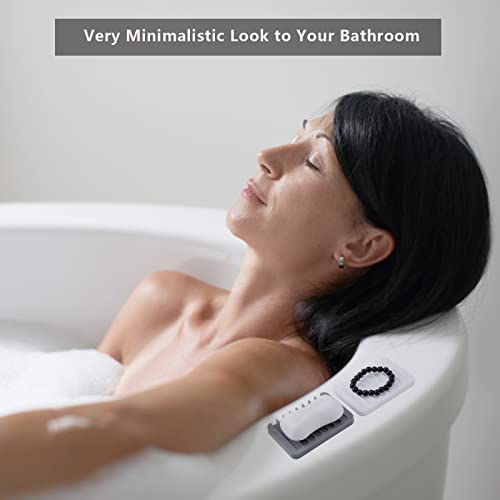 2PCS KAJUDA Self Draining Soap Dishes, Premium Silicone Soap Holder & Saver for Shower, Bathroom, Bath Tub, Razor, Sponges, Bar Soap Dish to Keep Soap Dry, Can Extend Soap Life, Easy Clean (White) - color: White