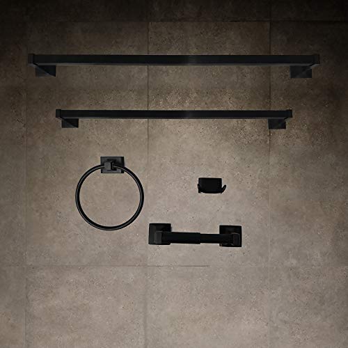 SENTO Black Toilet Paper Holder Wall Mount, Double Post Tissue Toilet Paper Holder, Easy Installation, Heavy Duty Metal, Matte Black - color: Mate Black