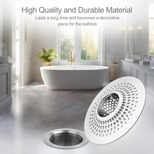 LEKEYE Shower Drain Hair Catcher/Bathroom Drain Cover/Bathtub Drain Strainer/Shower Stall Drain Protector(Pearl Chrome) - color: Pearl Chrome