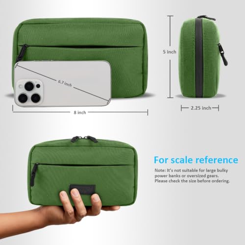 GOX Cable Organizer Travel Case, Water Resistant Electronic Accessories Pouch, All-in-One Versatile Tech Storage Bag for Charger, Cord, Phone, Hard Drive & Power Bank (Green) - color: Green