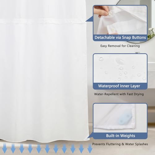 Sea Turtle Shower Curtain Set, Ringless Shower Curtains with Snap-in Washable Shower Curtain Liner and See-Through Window, Nautical Bathroom Decor, 71x74 Inches - color: Cruising Sea Turtle