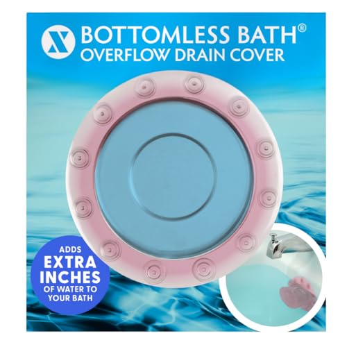 SlipX Solutions Bottomless Bath, Essential Overflow Drain Cover for Bathtub, Best Bath Accessories for Women, Adds Inches of Water to Your Tub for Deeper Soak, 4" Diameter, Coral - color: Coral