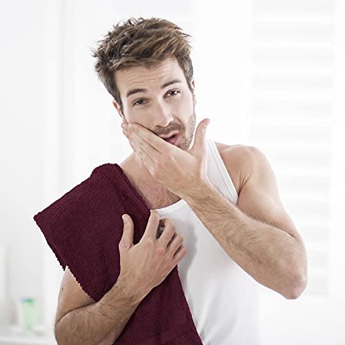 Utopia Towels, Salon Towel, Pack of 24, Not Bleach Proof, 16 by 27 Inches, Highly Absorbent Cotton Towels for Hand, Gym, Beauty, Spa, and Home Hair Care, Burgundy - color: Burgundy, size: 24 Pack